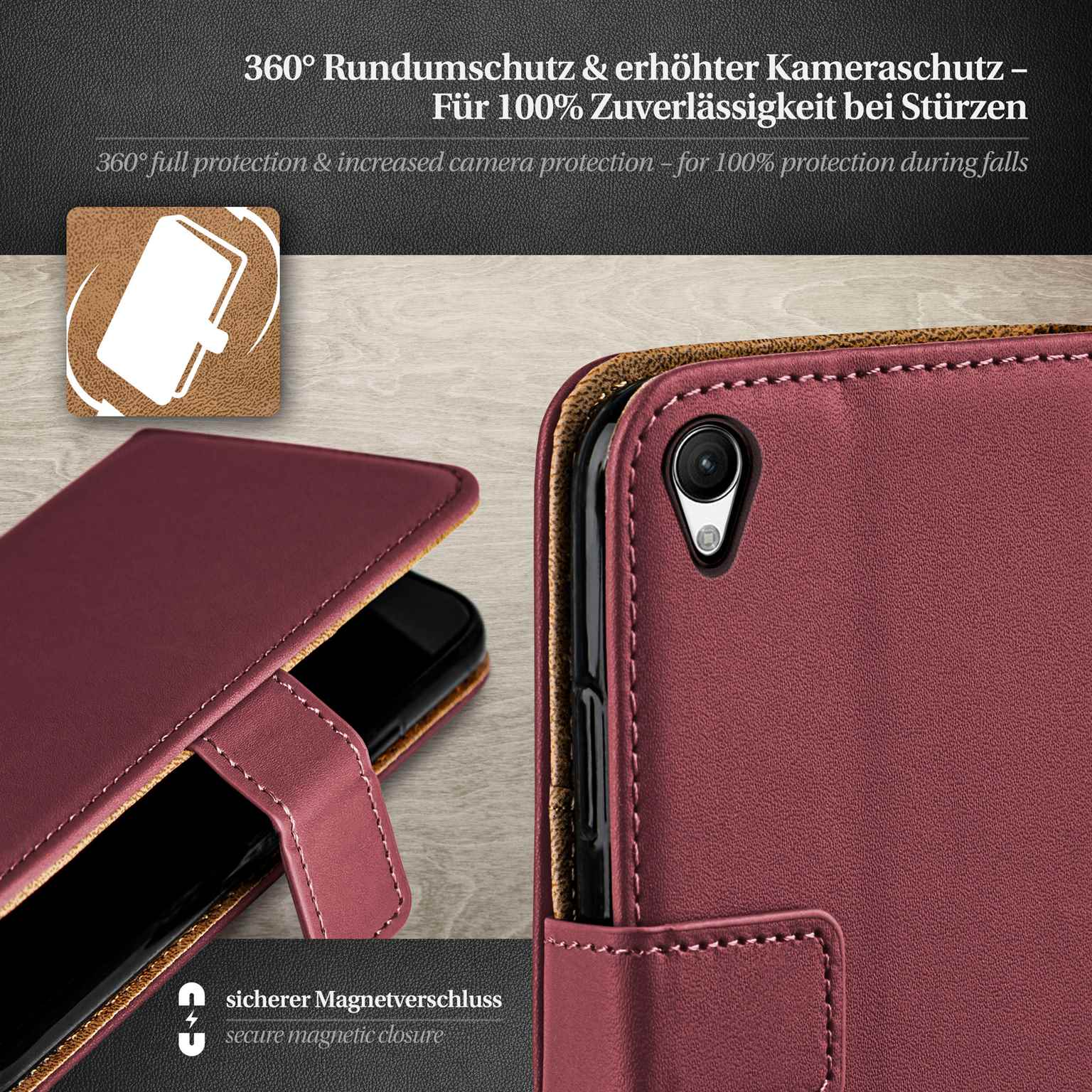 moex Book Case für Sony Xperia M4 Aqua Klapphülle mit Kartenfach – Weiteres Produktbild 3 moex Book Case für Sony Xperia M4 Aqua Klapphülle mit Kartenfach – Weiteres Produktbild 3
