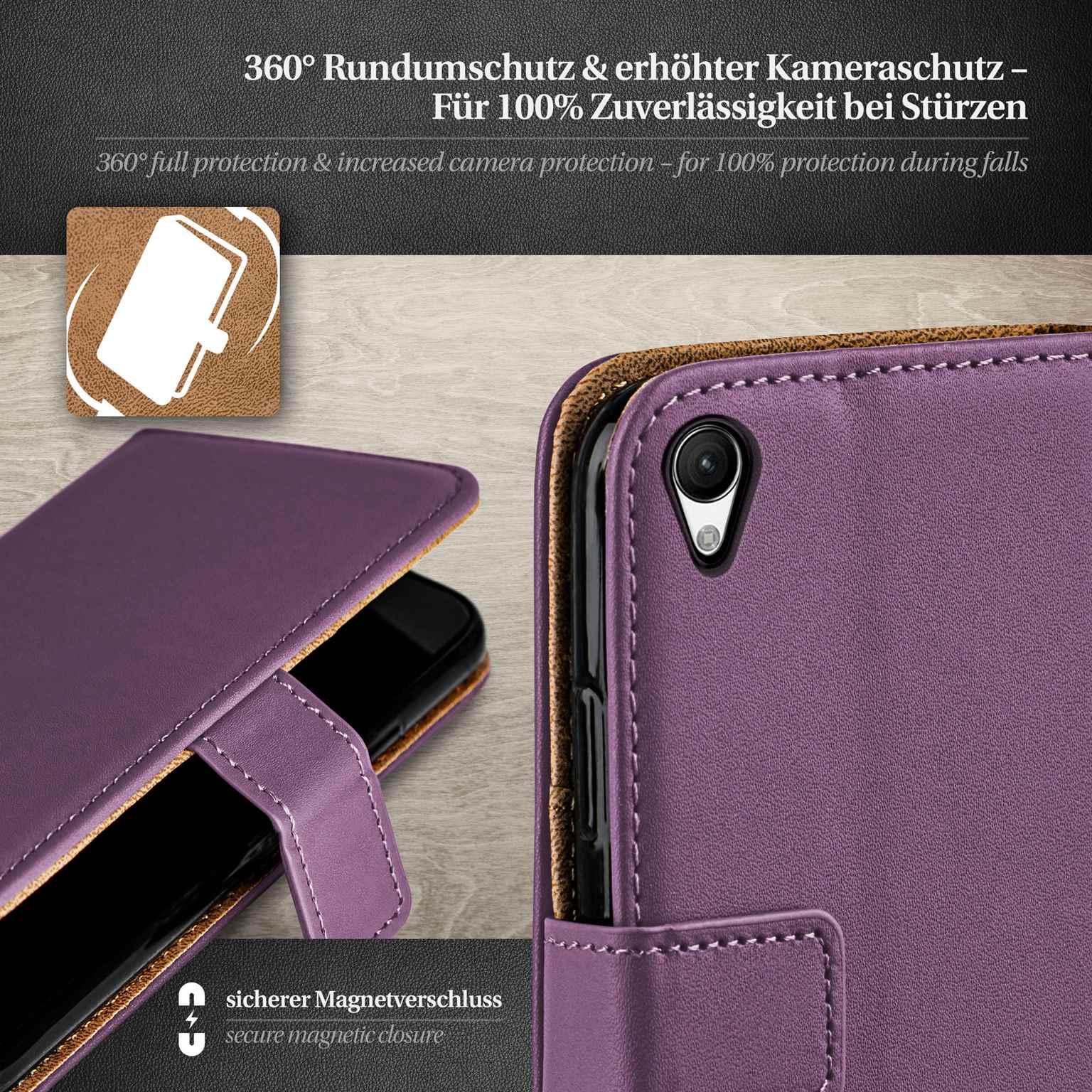 moex Book Case für Sony Xperia M4 Aqua Klapphülle mit Kartenfach – Weiteres Produktbild 3 moex Book Case für Sony Xperia M4 Aqua Klapphülle mit Kartenfach – Weiteres Produktbild 3