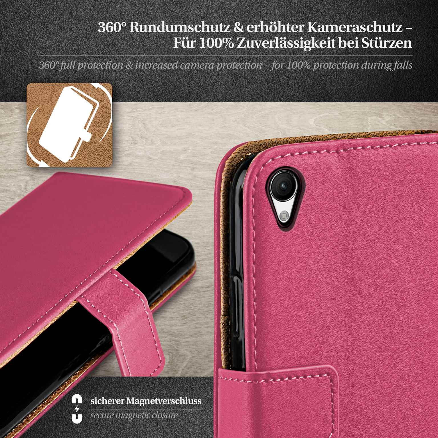 moex Book Case für Sony Xperia M4 Aqua Klapphülle mit Kartenfach – Weiteres Produktbild 3 moex Book Case für Sony Xperia M4 Aqua Klapphülle mit Kartenfach – Weiteres Produktbild 3