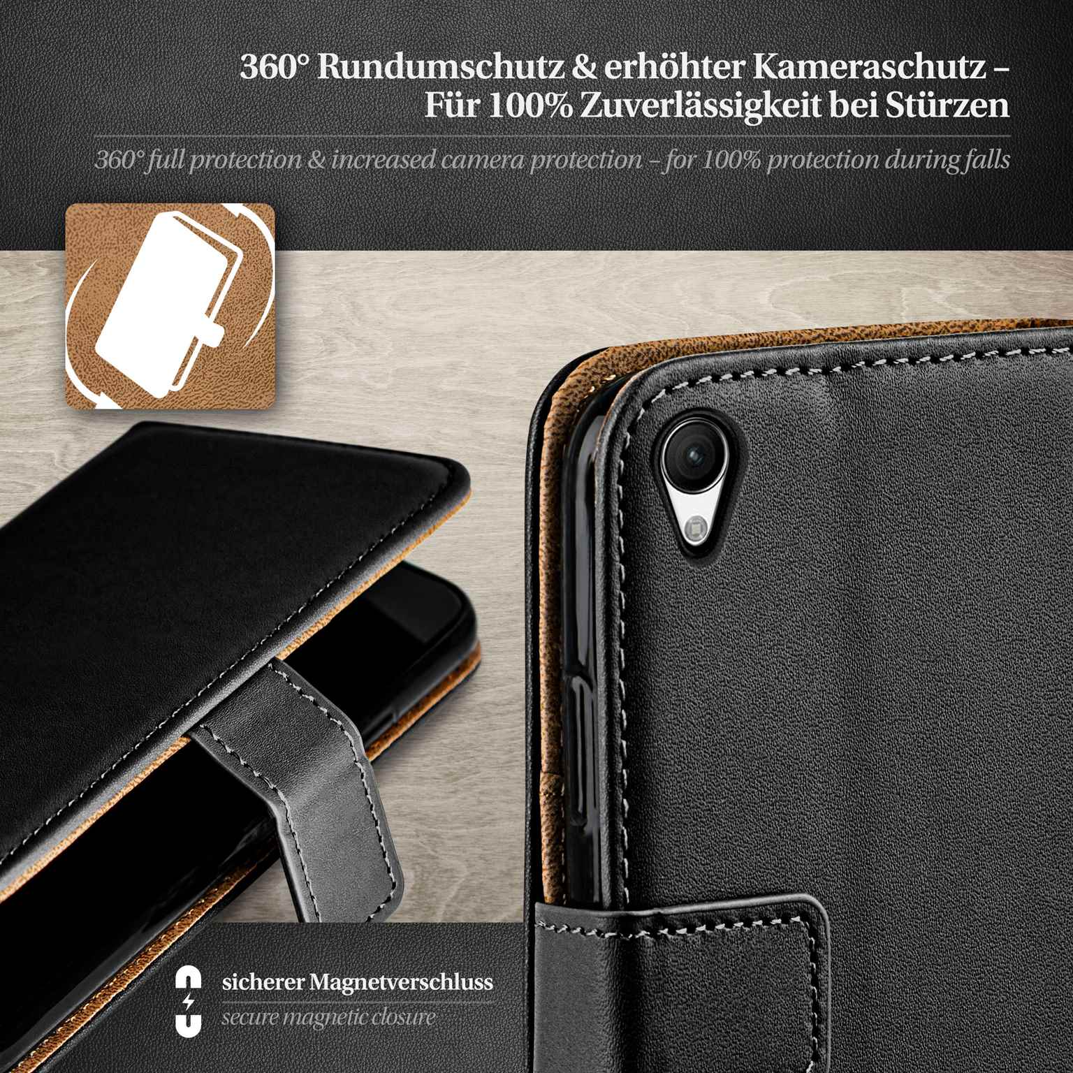 moex Book Case für Sony Xperia M4 Aqua Klapphülle mit Kartenfach – Weiteres Produktbild 3 moex Book Case für Sony Xperia M4 Aqua Klapphülle mit Kartenfach – Weiteres Produktbild 3