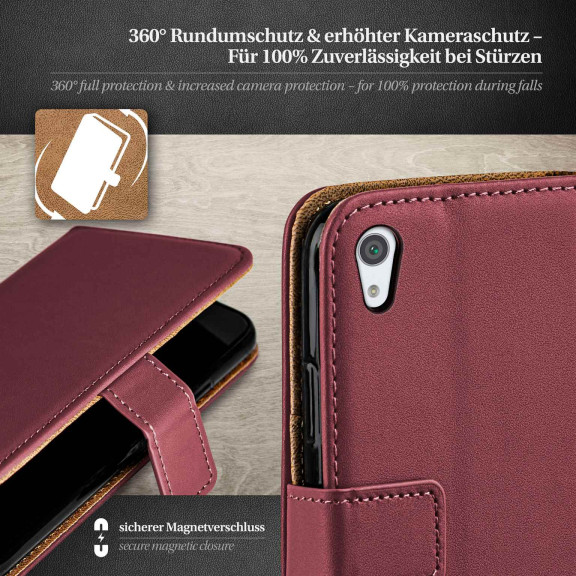 moex Book Case für Sony Xperia XA1 Klapphülle mit Kartenfach – Weiteres Produktbild 3