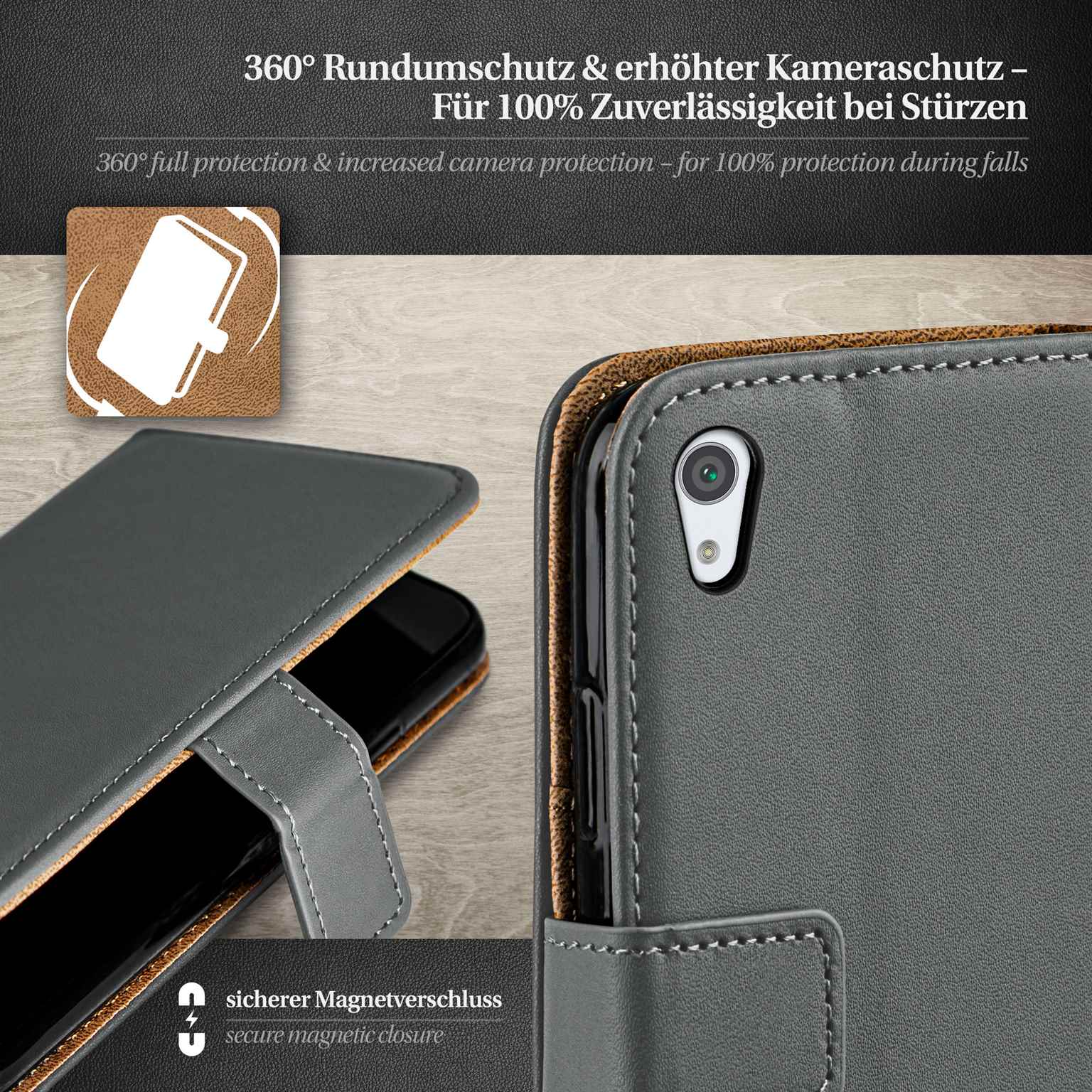 moex Book Case für Sony Xperia XA1 Klapphülle mit Kartenfach – Weiteres Produktbild 3 moex Book Case für Sony Xperia XA1 Klapphülle mit Kartenfach – Weiteres Produktbild 3