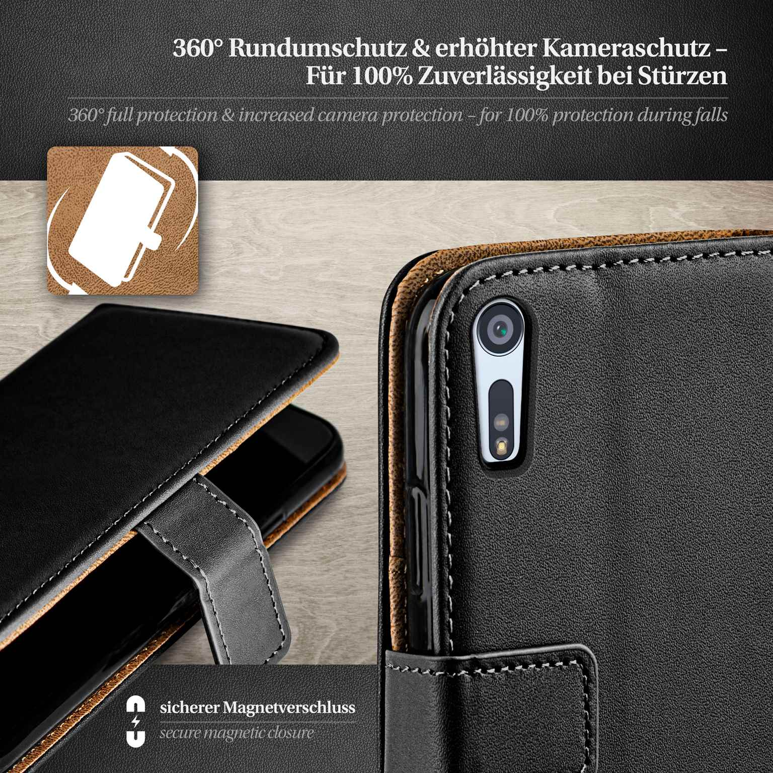 moex Book Case für Sony Xperia XZ Klapphülle mit Kartenfach – Weiteres Produktbild 3 moex Book Case für Sony Xperia XZ Klapphülle mit Kartenfach – Weiteres Produktbild 3