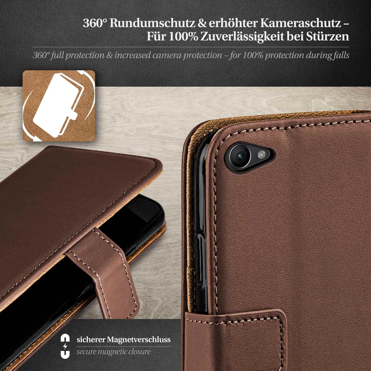 moex Book Case für Sony Xperia Z1 Compact Klapphülle mit Kartenfach – Weiteres Produktbild 3 moex Book Case für Sony Xperia Z1 Compact Klapphülle mit Kartenfach – Weiteres Produktbild 3