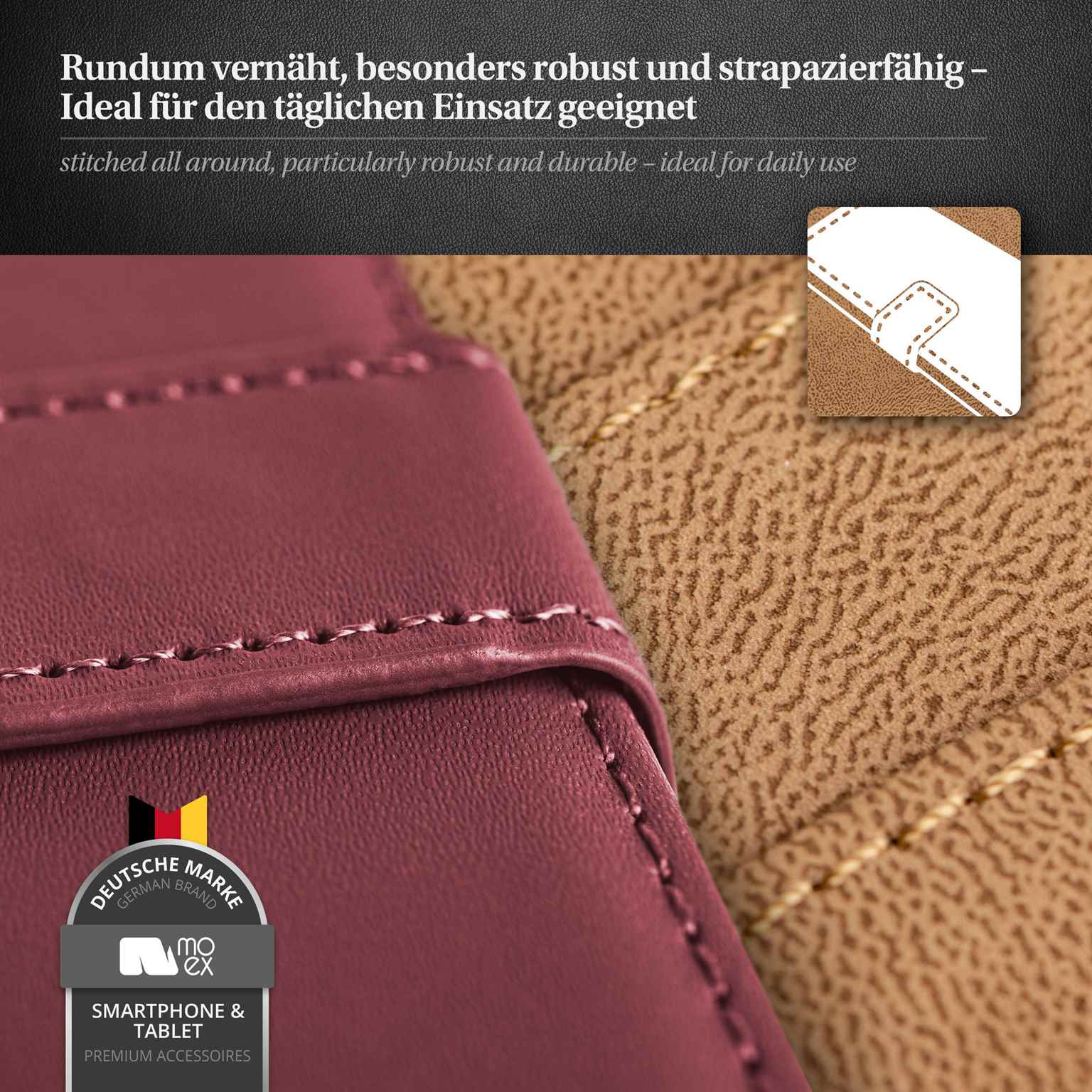 moex Book Case für Sony Xperia Z1 Compact Klapphülle mit Kartenfach – Weiteres Produktbild 4