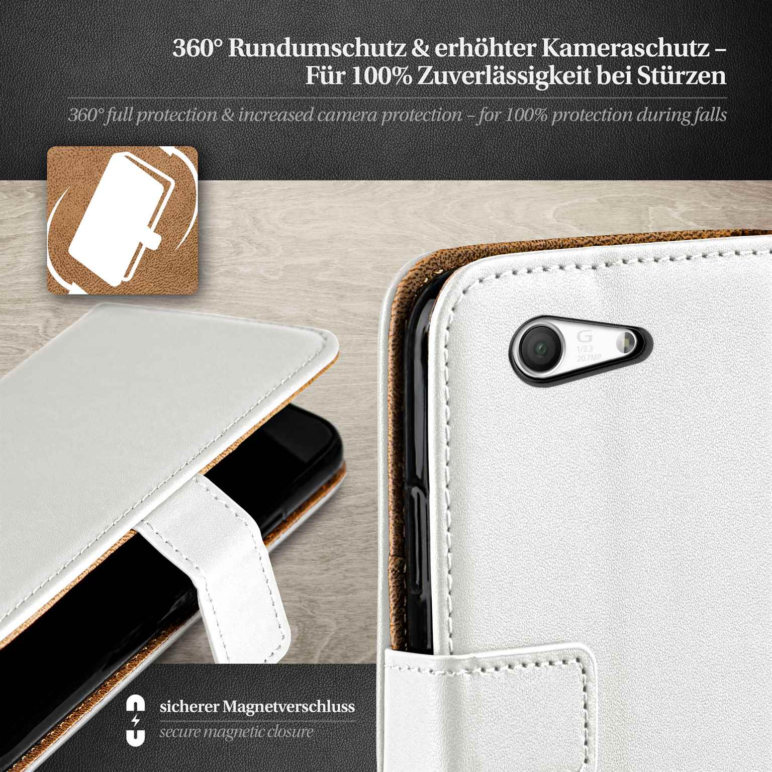 moex Book Case für Sony Xperia Z3 Compact Klapphülle mit Kartenfach – Weiteres Produktbild 3 moex Book Case für Sony Xperia Z3 Compact Klapphülle mit Kartenfach – Weiteres Produktbild 3