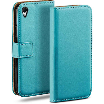 moex moex Book Case für Sony Xperia Z3 Klapphülle mit Kartenfach – Aqua-Cyan