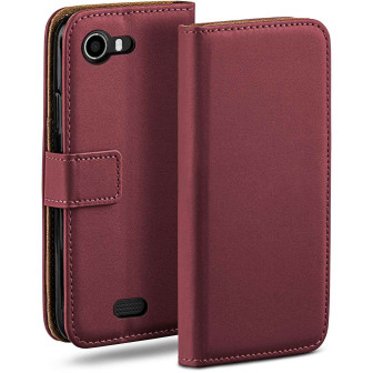 moex moex Book Case für Wiko Lenny Klapphülle mit Kartenfach – Maroon-Red