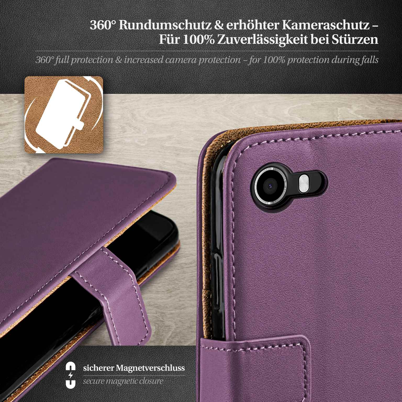 moex Book Case für Wiko Lenny Klapphülle mit Kartenfach – Weiteres Produktbild 2