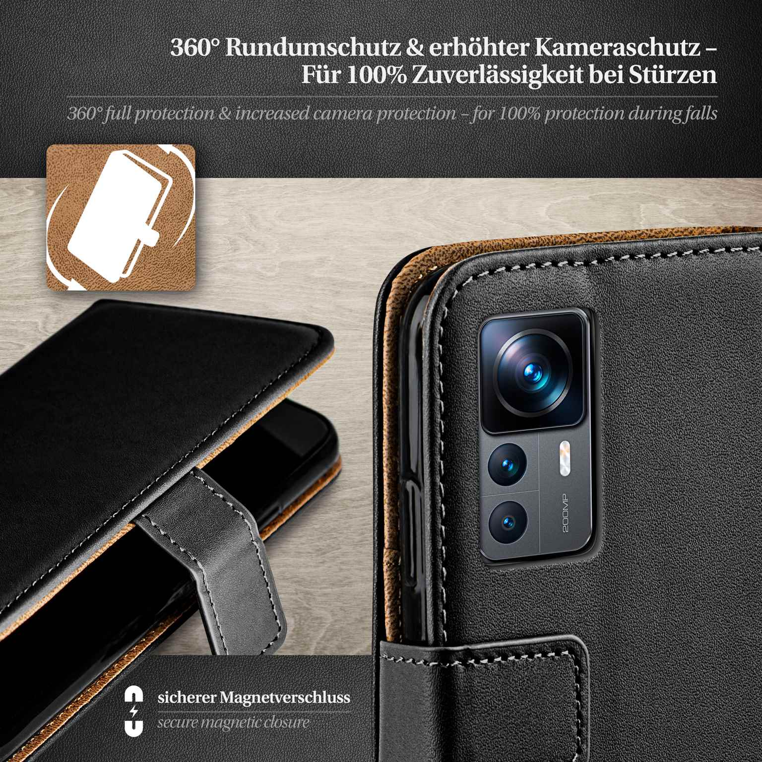 moex Book Case für Xiaomi 12T Klapphülle mit Kartenfach – Weiteres Produktbild 2