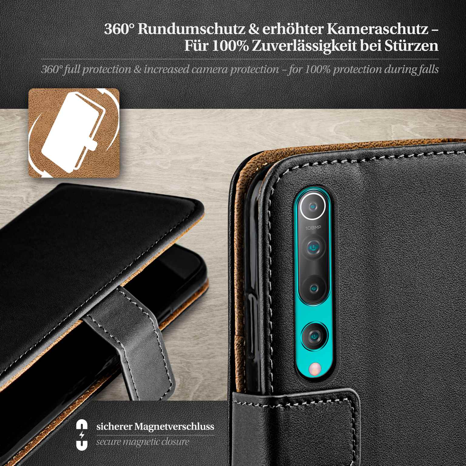 moex Book Case für Xiaomi Mi 10 Klapphülle mit Kartenfach – Weiteres Produktbild 2