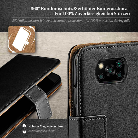 moex Book Case für Poco X3 NFC Klapphülle mit Kartenfach – Weiteres Produktbild 3
