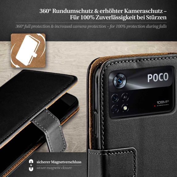 moex Book Case für Poco X4 Pro 5G Klapphülle mit Kartenfach – Weiteres Produktbild 3
