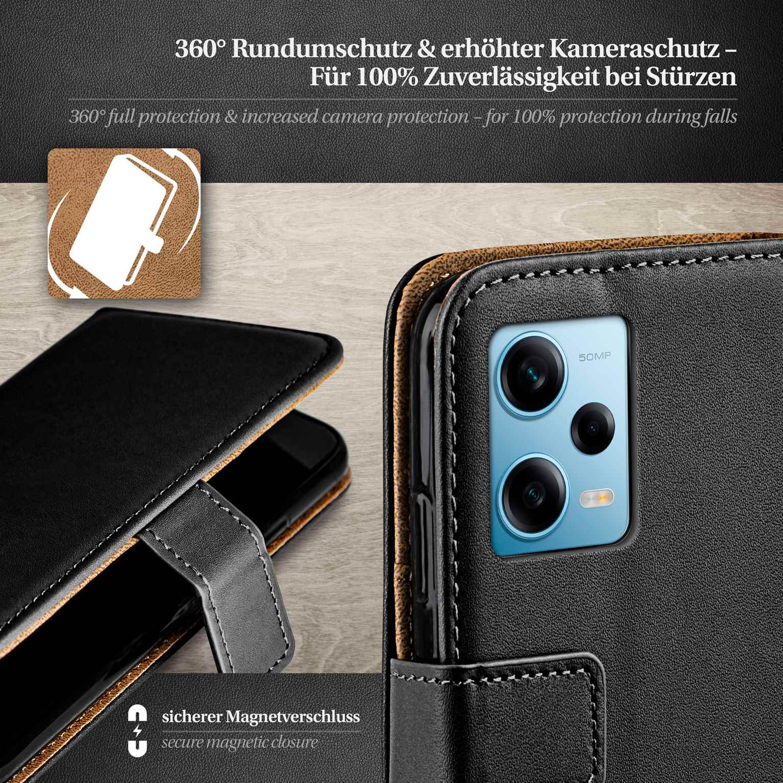 moex Book Case für Redmi Note 12 Pro 5G Klapphülle mit Kartenfach – Weiteres Produktbild 3 moex Book Case für Redmi Note 12 Pro 5G Klapphülle mit Kartenfach – Weiteres Produktbild 3
