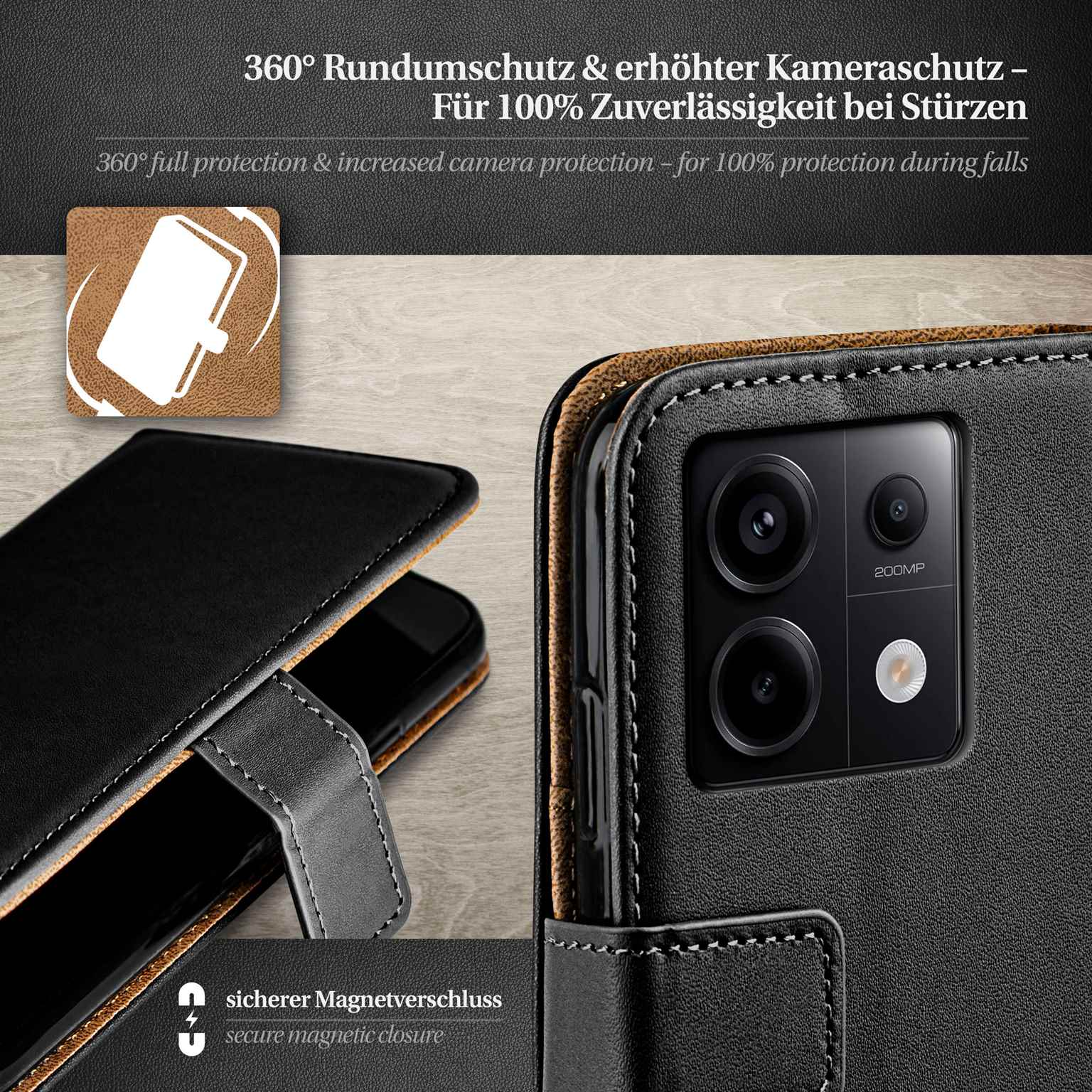 moex Book Case für Redmi Note 13 Pro 5G Klapphülle mit Kartenfach – Weiteres Produktbild 3 moex Book Case für Redmi Note 13 Pro 5G Klapphülle mit Kartenfach – Weiteres Produktbild 3