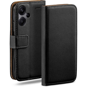 moex Book Case für Redmi Note 13 Pro+ 5G Klapphülle mit Kartenfach – Deep-Black