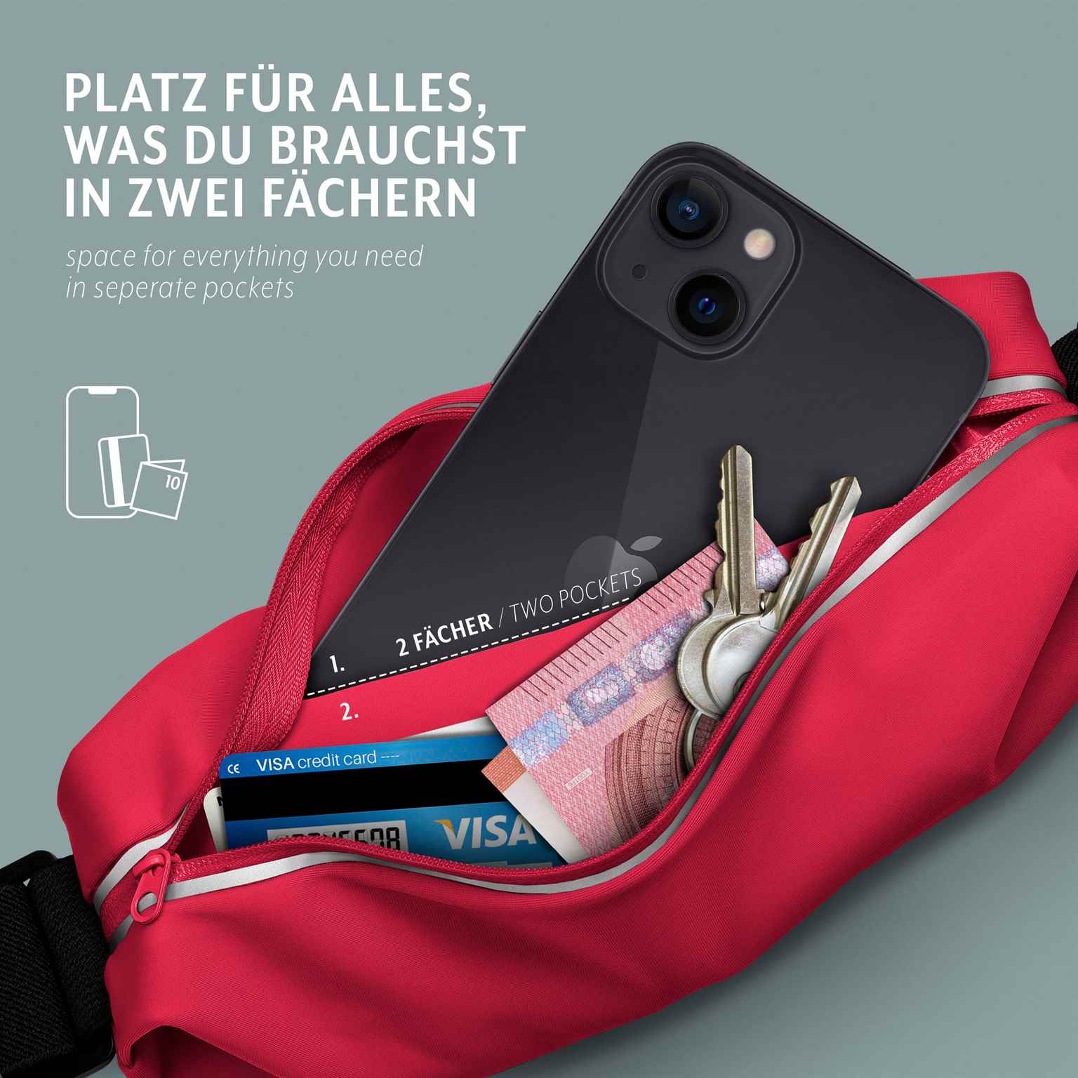 moex Breeze Bag Motorola Edge 50 Fusion Lauftasche Handy – Weiteres Produktbild 2