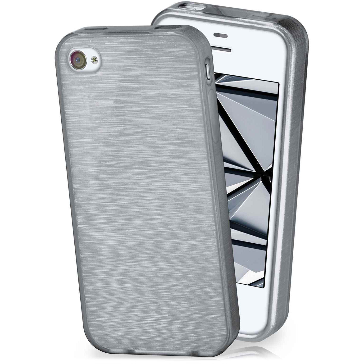 moex Brushed Case für iPhone 4 – Silikon Handyhülle, Backcover in Aluminium Optik – Weiteres Produktbild 1 moex Brushed Case für iPhone 4 – Silikon Handyhülle, Backcover in Aluminium Optik – Weiteres Produktbild 1