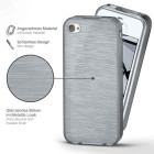 moex Brushed Case für iPhone 4 – Silikon Handyhülle, Backcover in Aluminium Optik – Produktbild 2