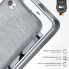moex Brushed Case für iPhone 4 – Silikon Handyhülle, Backcover in Aluminium Optik – Produktbild 3