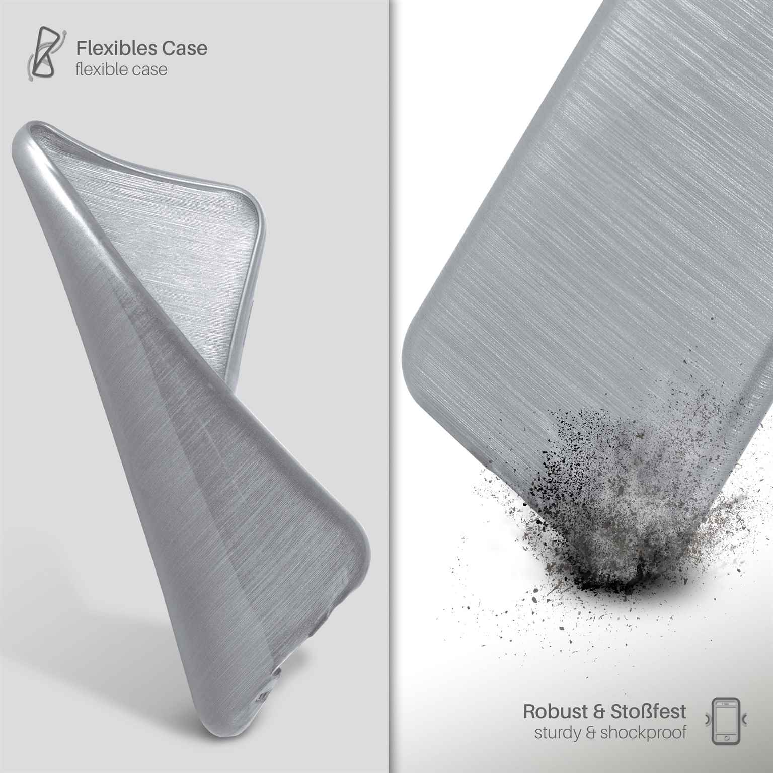 moex Brushed Case für iPhone 4 – Silikon Handyhülle, Backcover in Aluminium Optik – Weiteres Produktbild 3