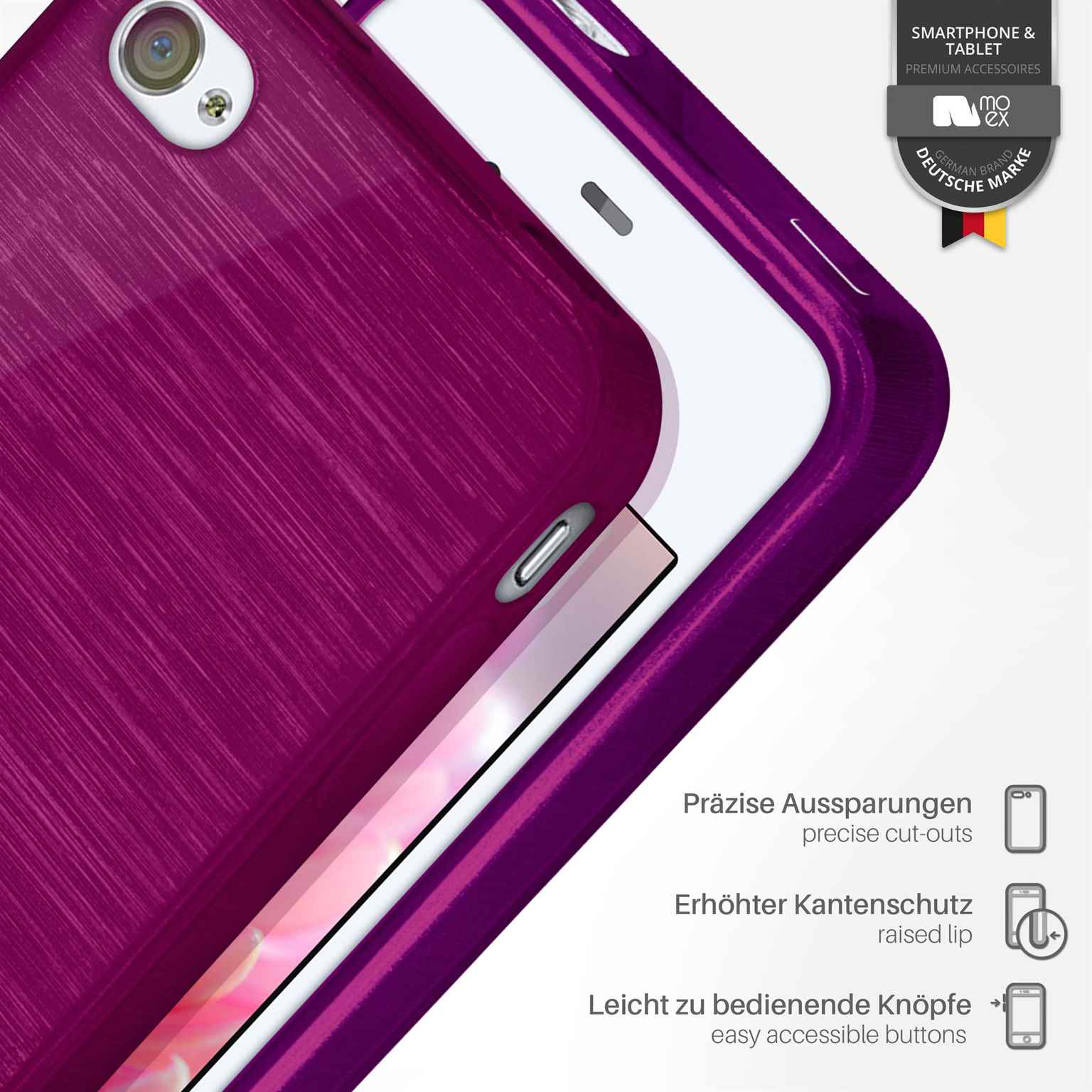 moex Brushed Case für iPhone 4S – Silikon Handyhülle, Backcover in Aluminium Optik – Weiteres Produktbild 2