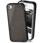 moex Brushed Case für iPhone 4S – Silikon Handyhülle, Backcover in Aluminium Optik – Weiteres Produktbild 1