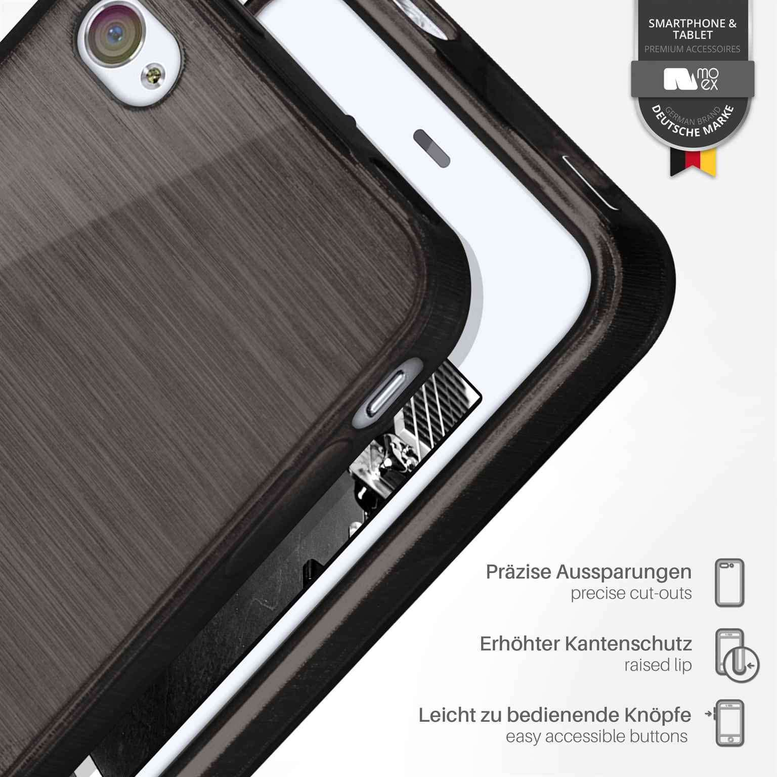moex Brushed Case für iPhone 4S – Silikon Handyhülle, Backcover in Aluminium Optik – Weiteres Produktbild 2