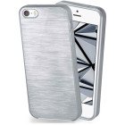 moex Brushed Case für iPhone 5 – Silikon Handyhülle, Backcover in Aluminium Optik – Produktbild 1