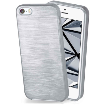 moex Brushed Case für iPhone 5 – Silikon Handyhülle, Backcover in Aluminium Optik – Platin-Silver moex Brushed Case für iPhone 5 – Silikon Handyhülle, Backcover in Aluminium Optik – Platin-Silver