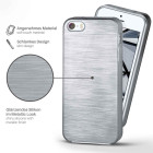 moex Brushed Case für iPhone 5 – Silikon Handyhülle, Backcover in Aluminium Optik – Produktbild 2