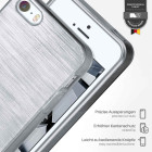 moex Brushed Case für iPhone 5 – Silikon Handyhülle, Backcover in Aluminium Optik – Produktbild 3