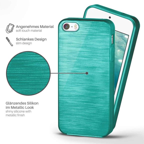 moex Brushed Case für iPhone 5 – Silikon Handyhülle, Backcover in Aluminium Optik – Weiteres Produktbild 2 moex Brushed Case für iPhone 5 – Silikon Handyhülle, Backcover in Aluminium Optik – Weiteres Produktbild 2