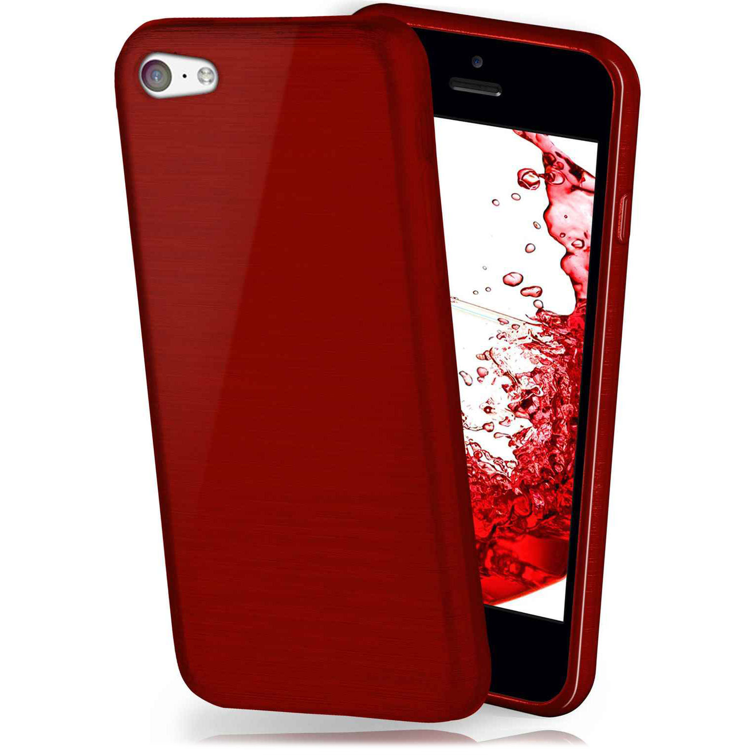 moex Brushed Case für iPhone 5c – Silikon Handyhülle, Backcover in Aluminium Optik Hauptbild