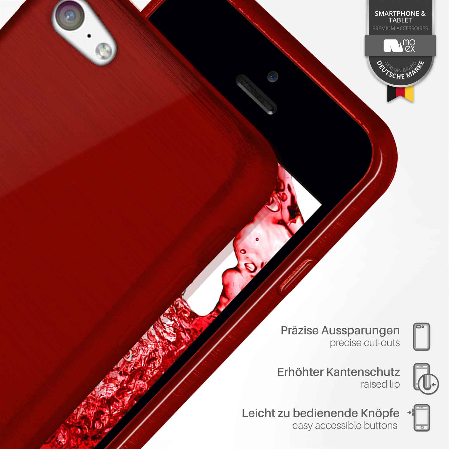 moex Brushed Case für iPhone 5c – Silikon Handyhülle, Backcover in Aluminium Optik – Weiteres Produktbild 2