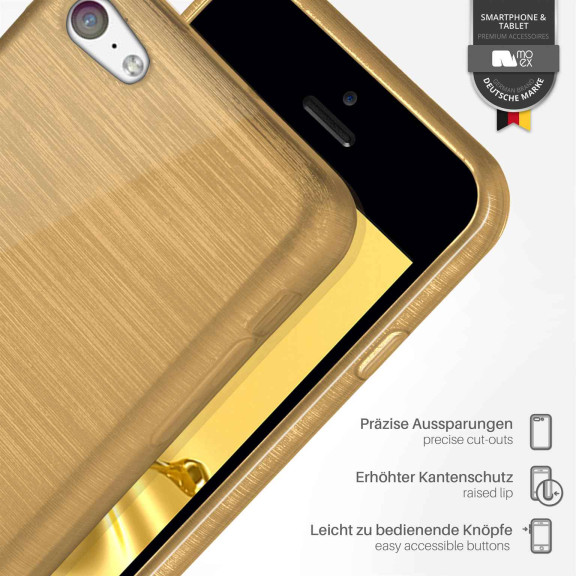 moex Brushed Case für iPhone 5c – Silikon Handyhülle, Backcover in Aluminium Optik – Weiteres Produktbild 3