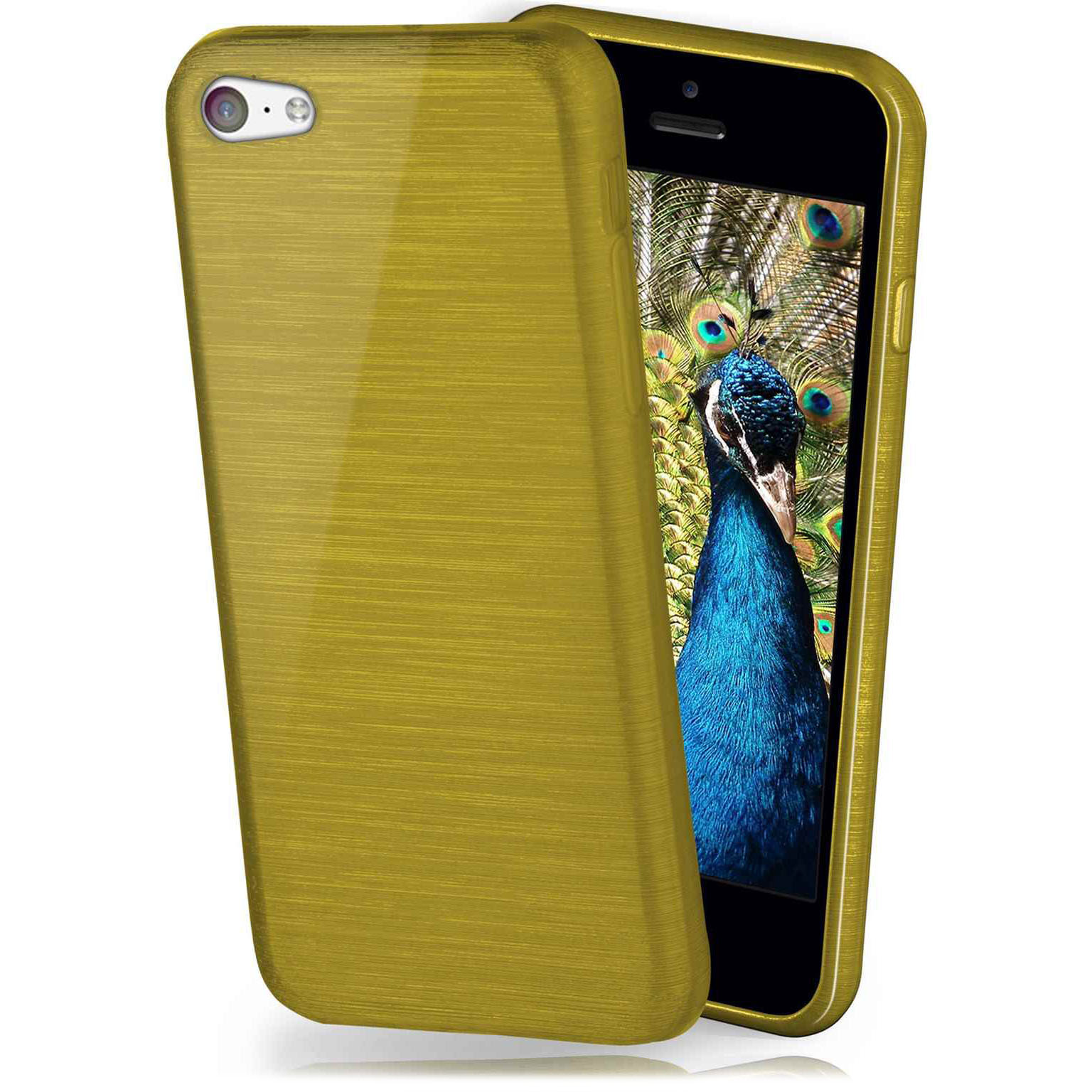 moex Brushed Case für iPhone 5c – Silikon Handyhülle, Backcover in Aluminium Optik Hauptbild