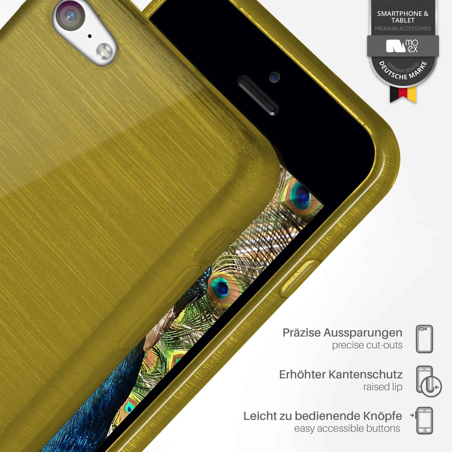 moex Brushed Case für iPhone 5c – Silikon Handyhülle, Backcover in Aluminium Optik – Weiteres Produktbild 2
