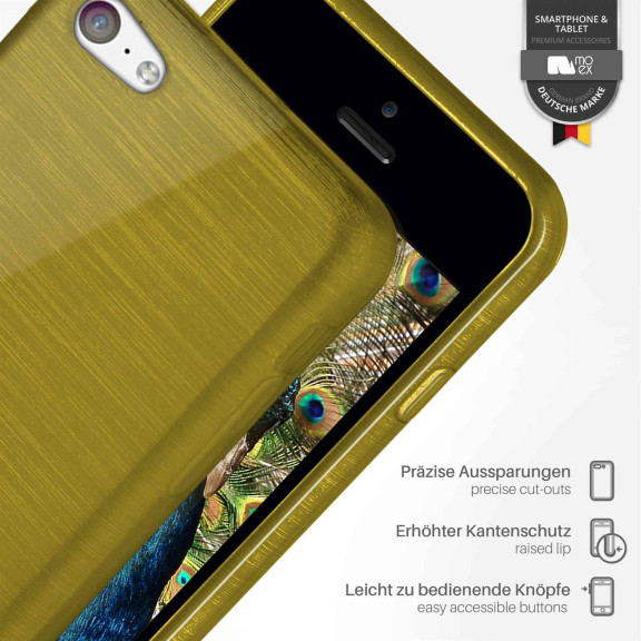 moex Brushed Case für iPhone 5c – Silikon Handyhülle, Backcover in Aluminium Optik – Weiteres Produktbild 3