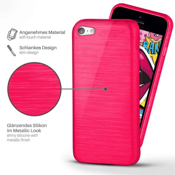 moex Brushed Case für iPhone 5c – Silikon Handyhülle, Backcover in Aluminium Optik – Weiteres Produktbild 2 moex Brushed Case für iPhone 5c – Silikon Handyhülle, Backcover in Aluminium Optik – Weiteres Produktbild 2