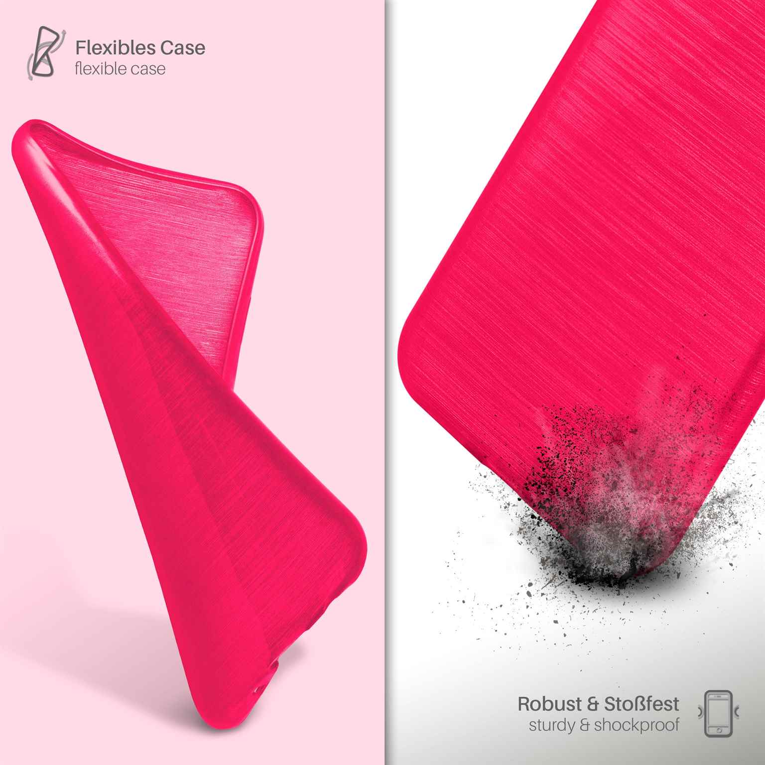 moex Brushed Case für iPhone 5c – Silikon Handyhülle, Backcover in Aluminium Optik – Weiteres Produktbild 3
