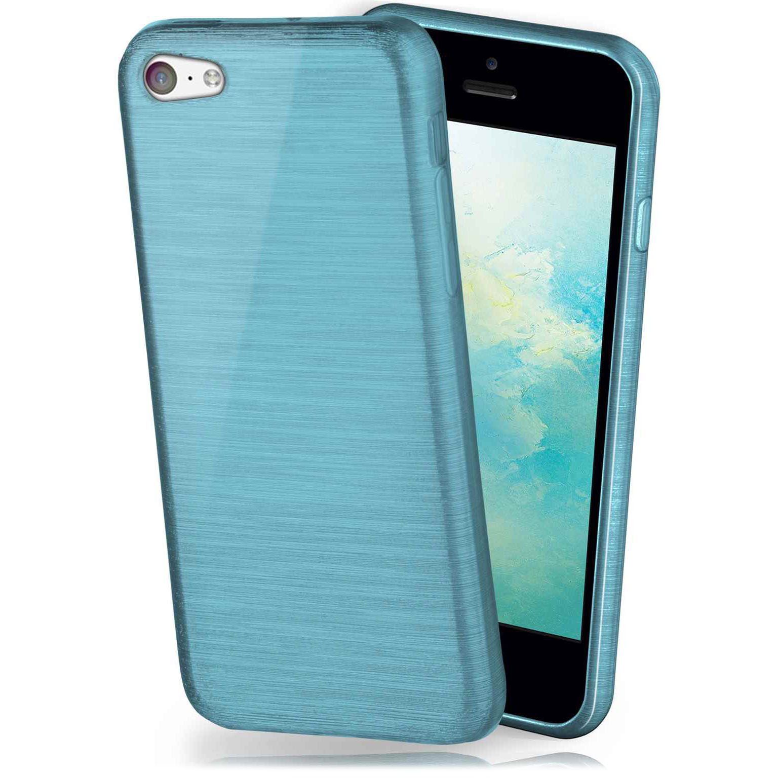 moex Brushed Case für iPhone 5c – Silikon Handyhülle, Backcover in Aluminium Optik Hauptbild