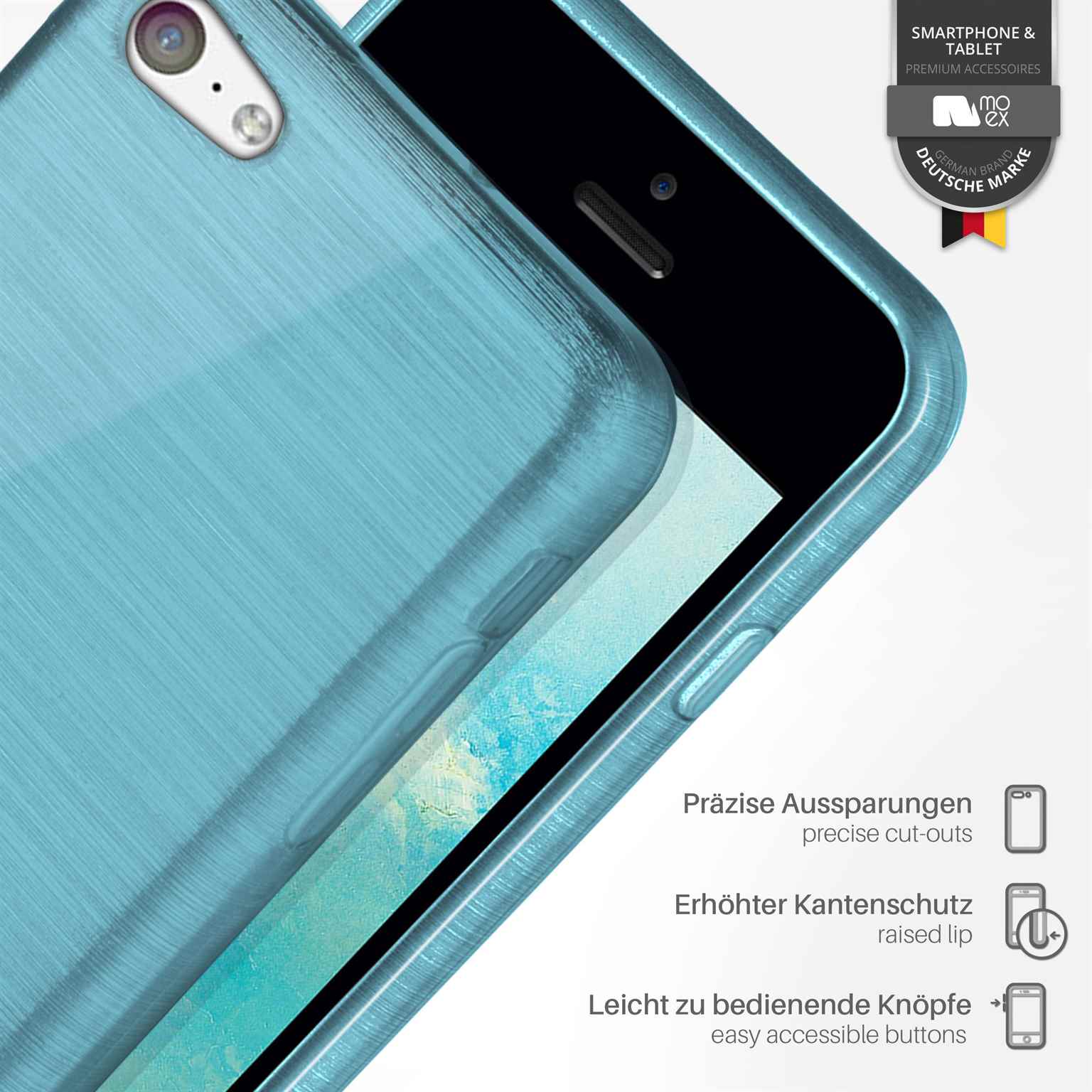 moex Brushed Case für iPhone 5c – Silikon Handyhülle, Backcover in Aluminium Optik – Weiteres Produktbild 2