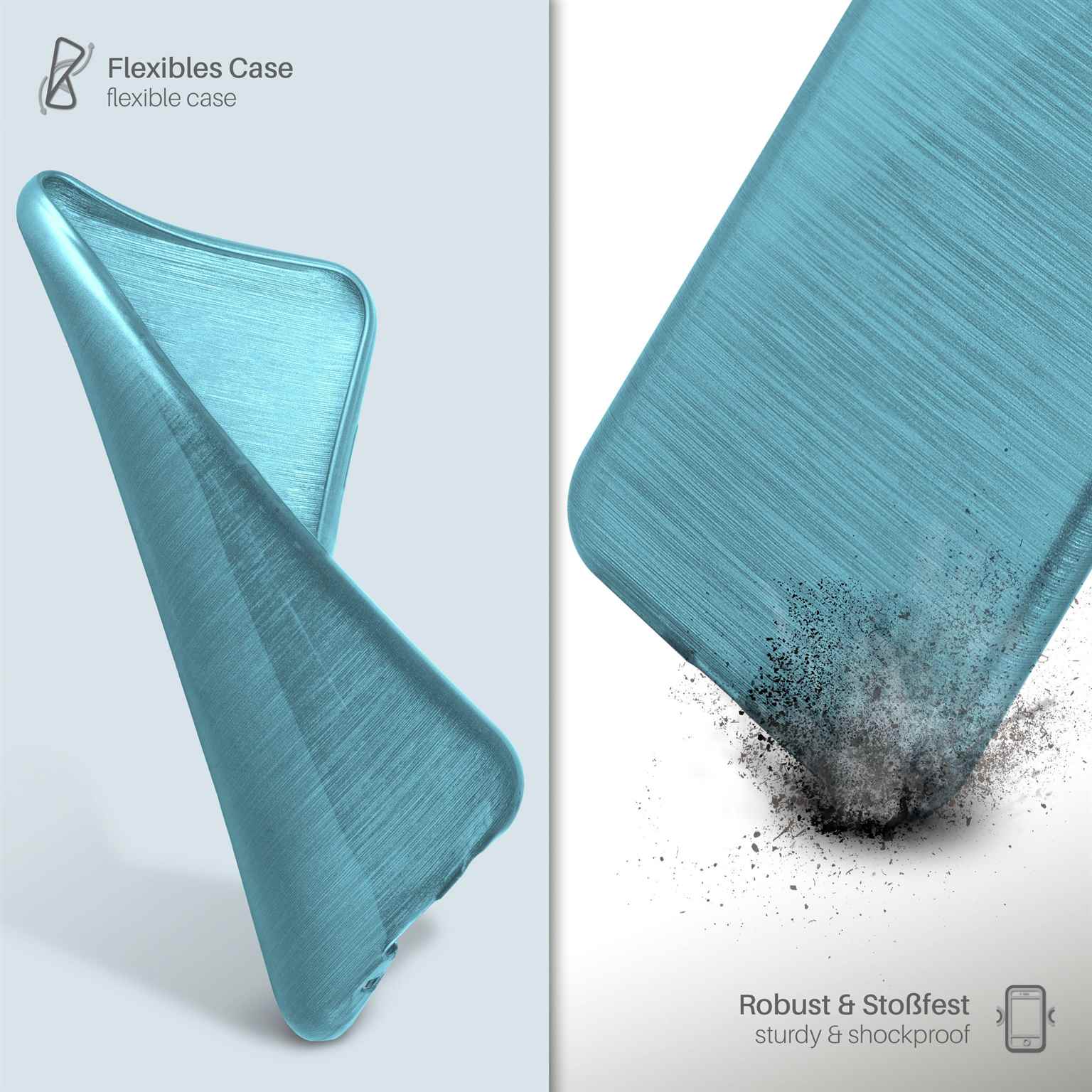 moex Brushed Case für iPhone 5c – Silikon Handyhülle, Backcover in Aluminium Optik – Weiteres Produktbild 3
