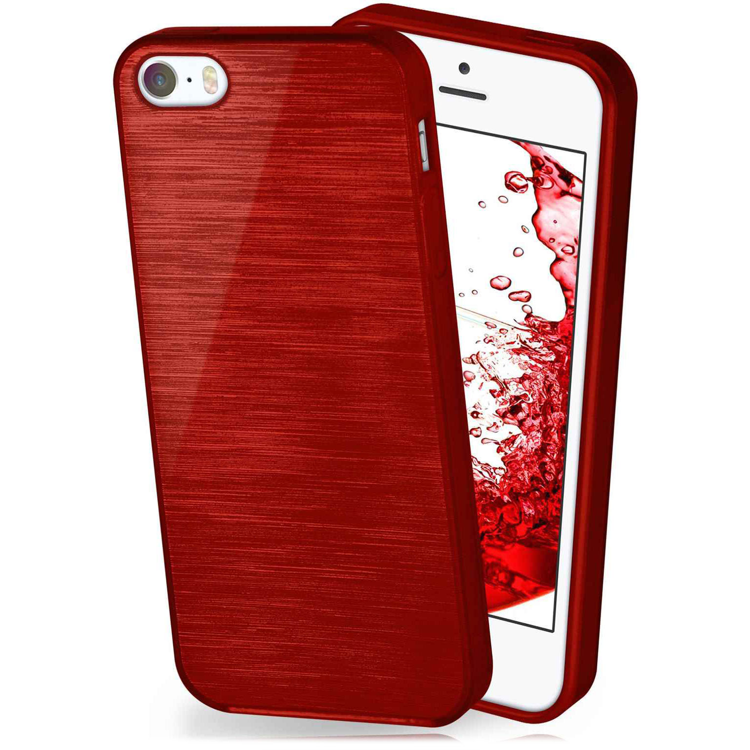 moex Brushed Case für iPhone 5s – Silikon Handyhülle, Backcover in Aluminium Optik – Weiteres Produktbild 1