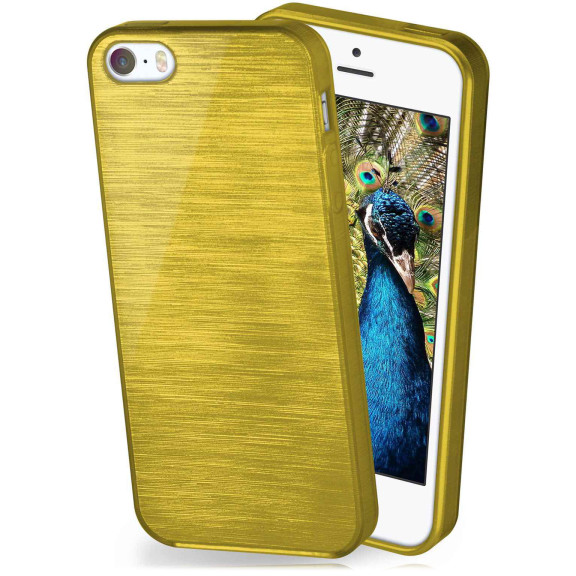 moex Brushed Case für iPhone 5s – Silikon Handyhülle, Backcover in Aluminium Optik – Weiteres Produktbild 1