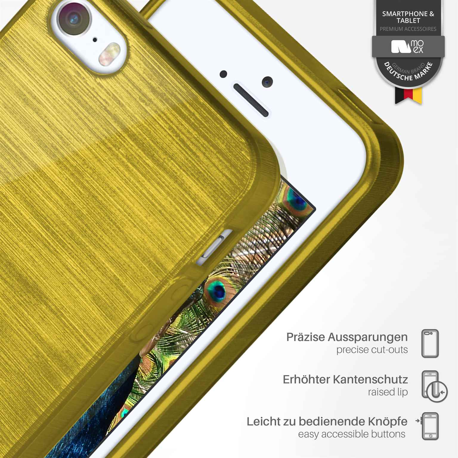 moex Brushed Case für iPhone 5s – Silikon Handyhülle, Backcover in Aluminium Optik – Weiteres Produktbild 3 moex Brushed Case für iPhone 5s – Silikon Handyhülle, Backcover in Aluminium Optik – Weiteres Produktbild 3
