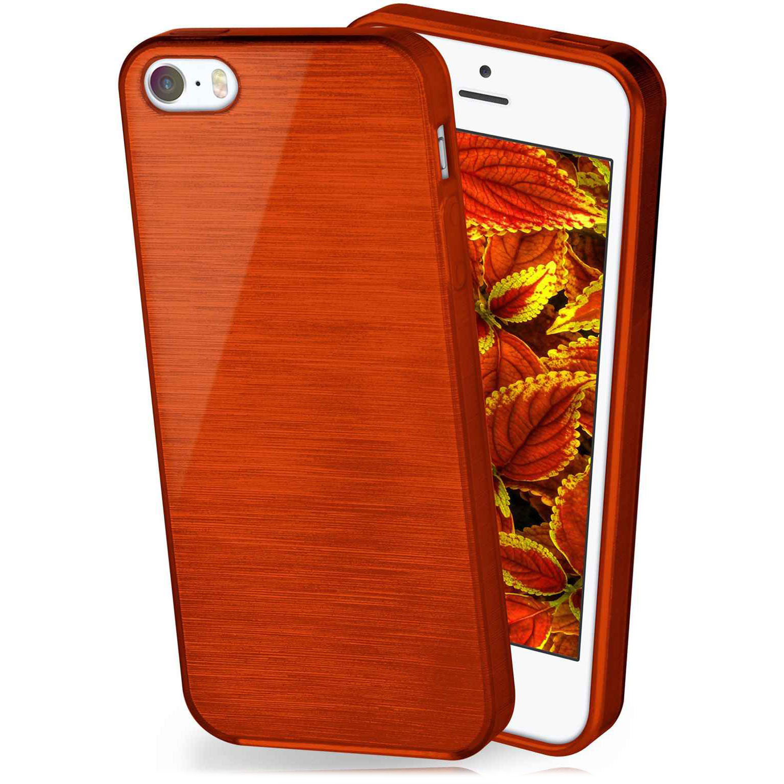 moex Brushed Case für iPhone 5s – Silikon Handyhülle, Backcover in Aluminium Optik – Weiteres Produktbild 1