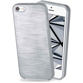 moex Brushed Case für iPhone 5s – Silikon Handyhülle, Backcover in Aluminium Optik – Platin-Silver moex Brushed Case für iPhone 5s – Silikon Handyhülle, Backcover in Aluminium Optik – Platin-Silver