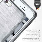 moex Brushed Case für iPhone 5s – Silikon Handyhülle, Backcover in Aluminium Optik – Produktbild 3